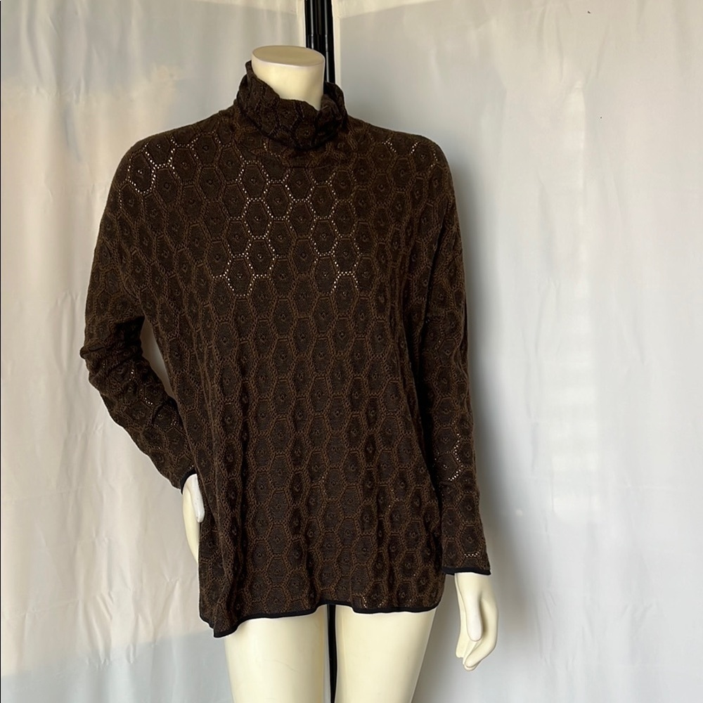 Peruvian Connection Lace Knit Turtleneck Top